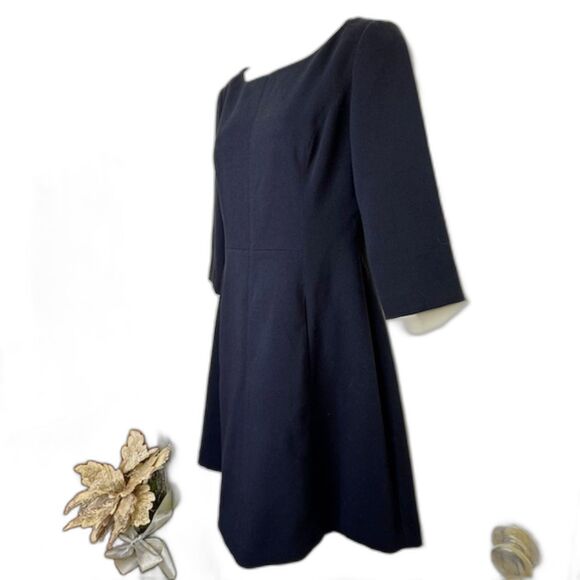 VINCE CAMUTO NAVY BLUE KNIT DRESS BACK ZIPPER SIZE 8 WITH POCKETS - Picture 7 of 11